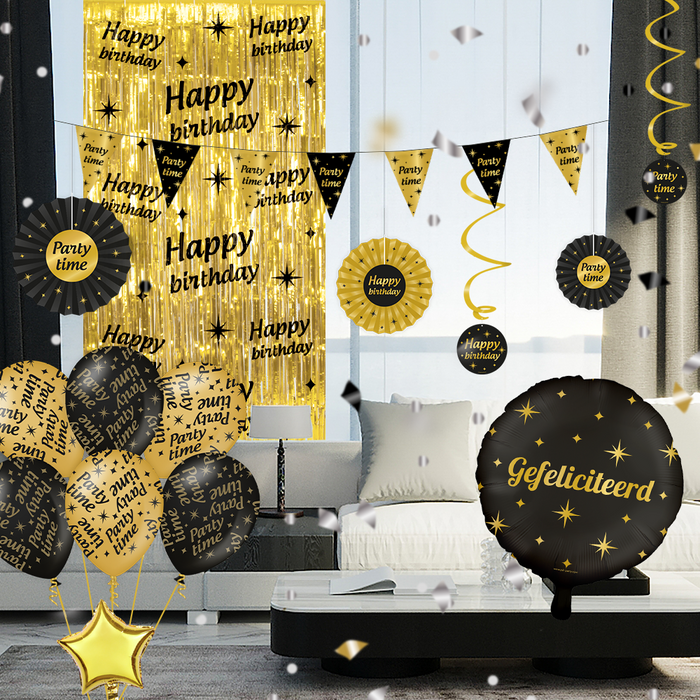 Classy vieren met zwart-gouden feestdecoratie