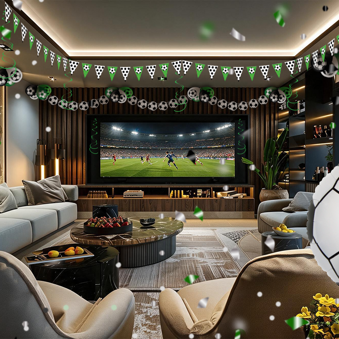 Voetbalfeest vol actie, versiering en spelplezier