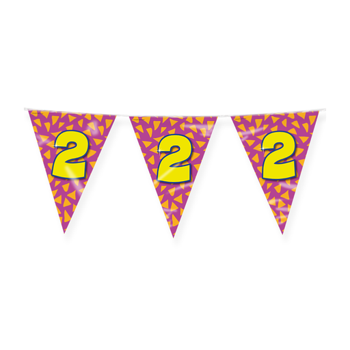 Happy Party Vlaggenlijn 2 Jaar Multicolor 10 m