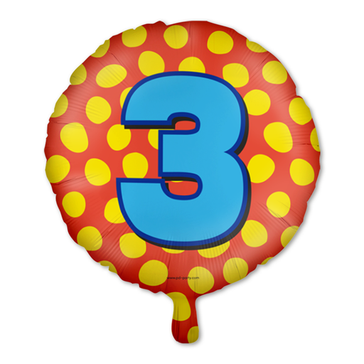 Happy Party Folieballon 3 Jaar Multicolor 46 cm