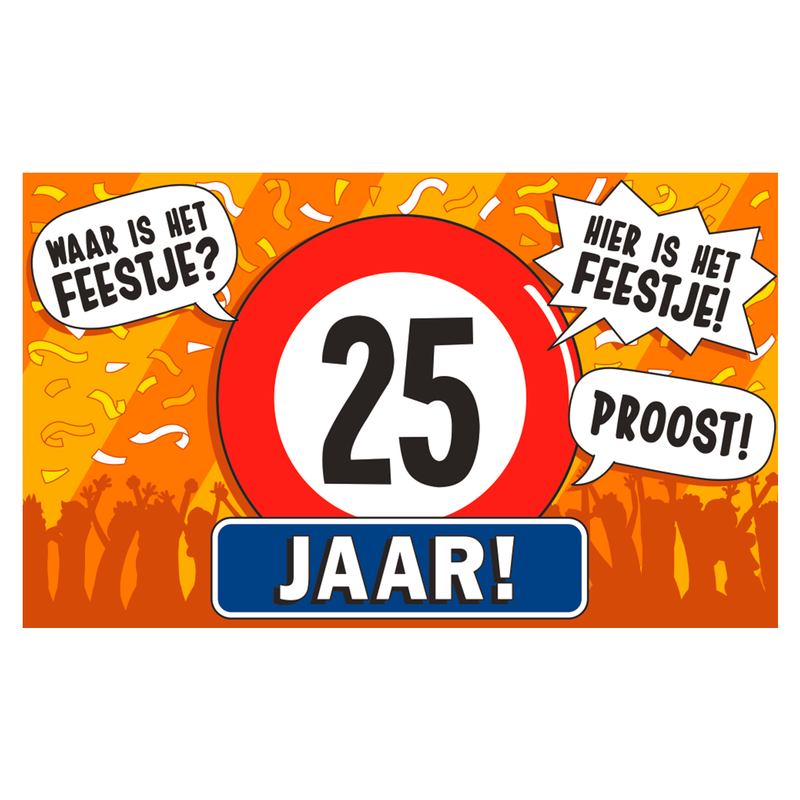 XXL Gevelvlag 25 Jaar 150 x 90 cm