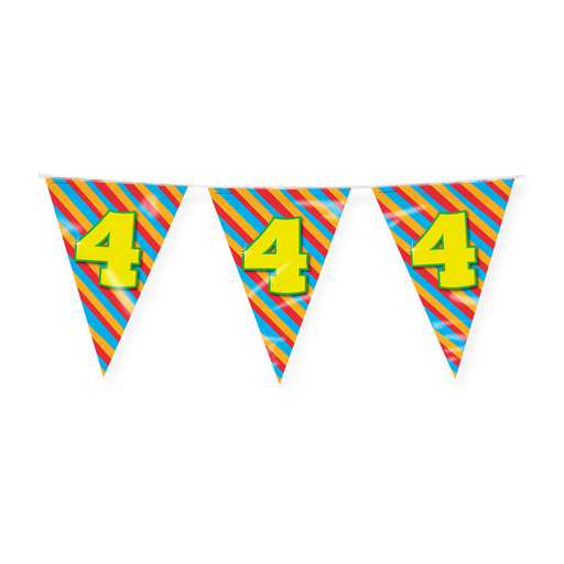 Happy Party Vlaggenlijn 4 Jaar Multicolor 10 m