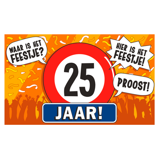 XXL Gevelvlag 25 Jaar 150 x 90 cm