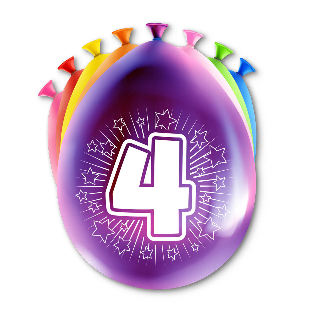 Happy Party Latex Ballonnen 4 Jaar Multicolor 30 cm
