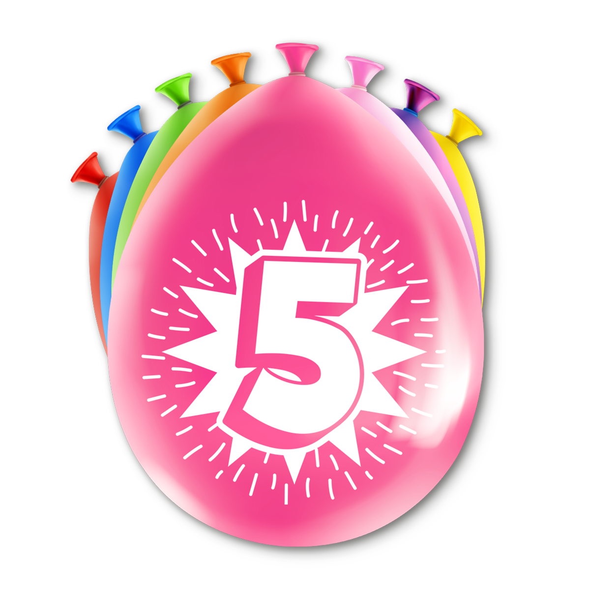 Happy Party Latex Ballonnen 5 Jaar Multicolor 30 cm