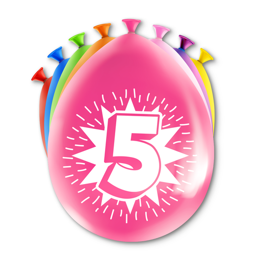Happy Party Latex Ballonnen 5 Jaar Multicolor 30 cm