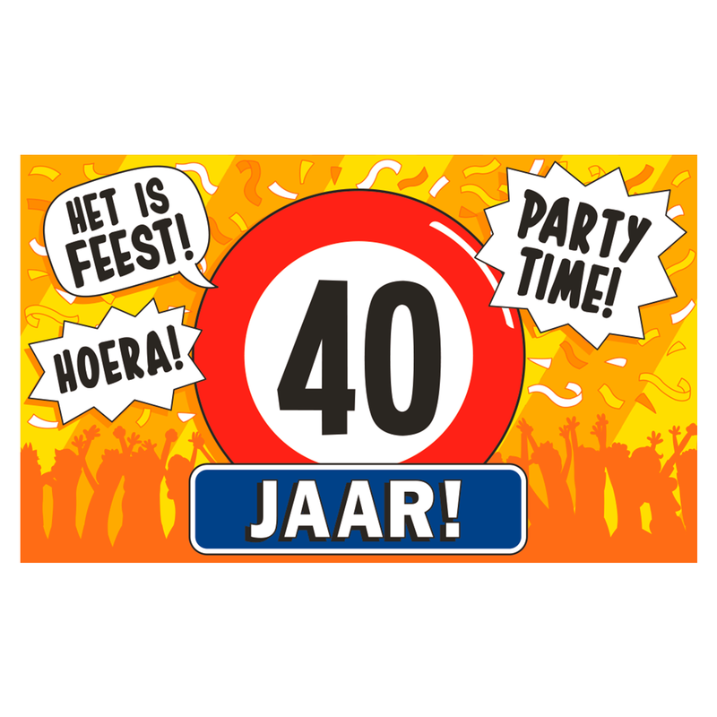 XXL Gevelvlag 40 Jaar 150 x 90 cm