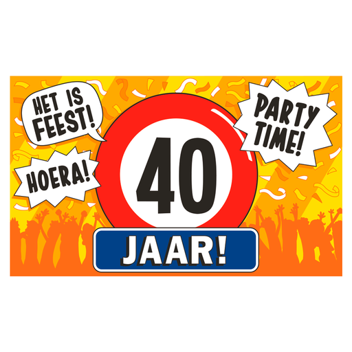 XXL Gevelvlag 40 Jaar 150 x 90 cm