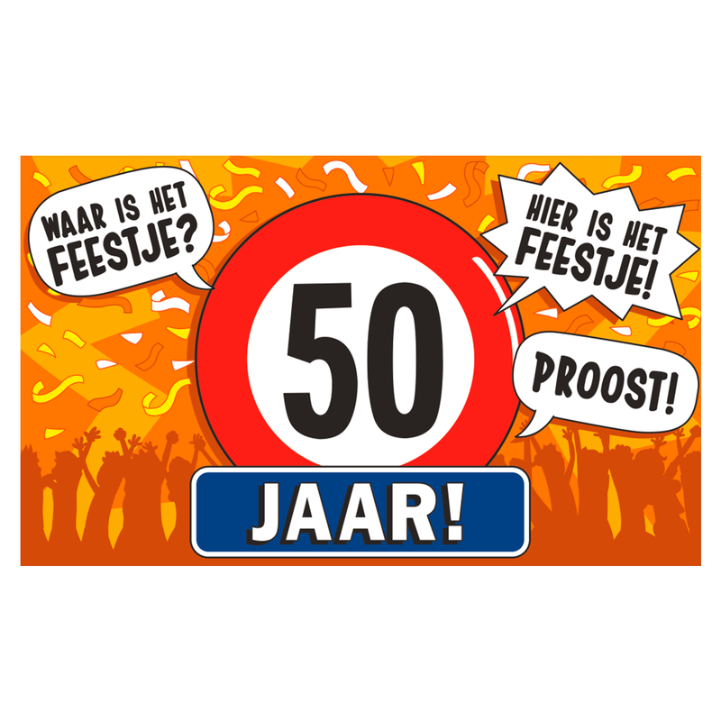 XXL Gevelvlag 50 Jaar 150 x 90 cm