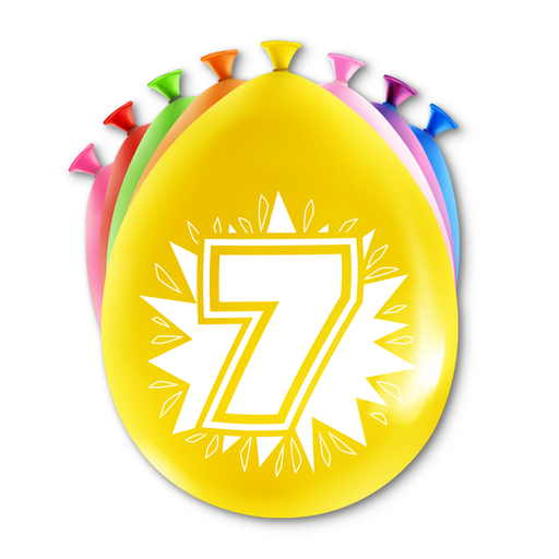 Happy Party Latex Ballonnen 7 Jaar Multicolor 30 cm
