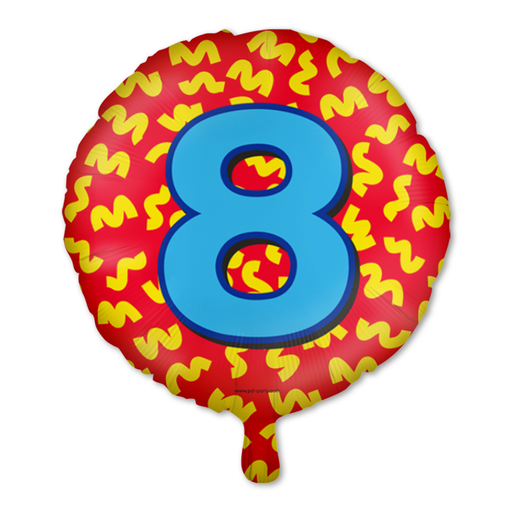Happy Party Folieballon 8 Jaar Multicolor 46 cm