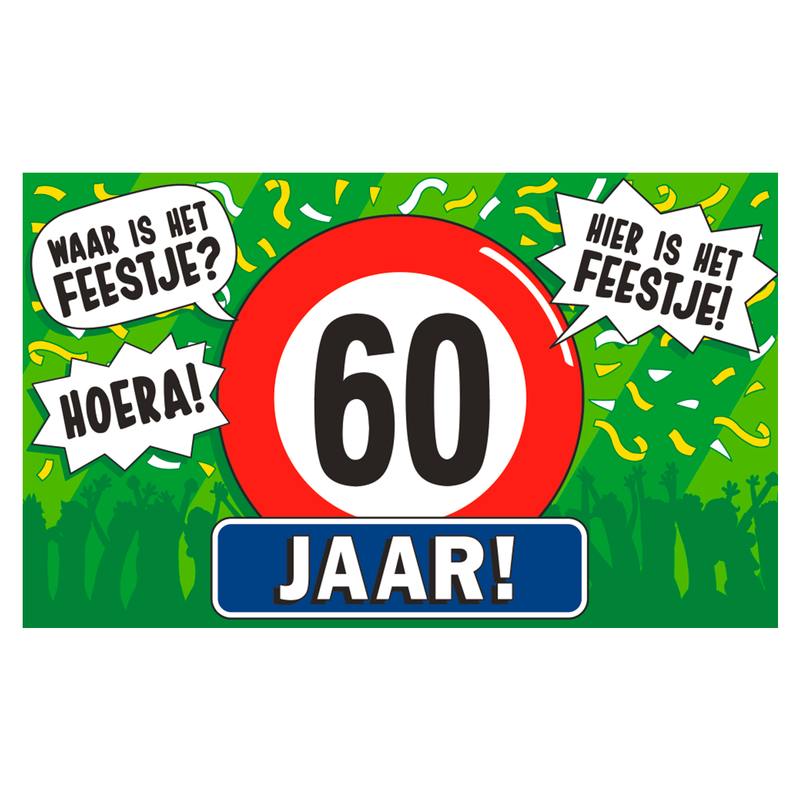 XXL Gevelvlag 60 Jaar 150 x 90 cm