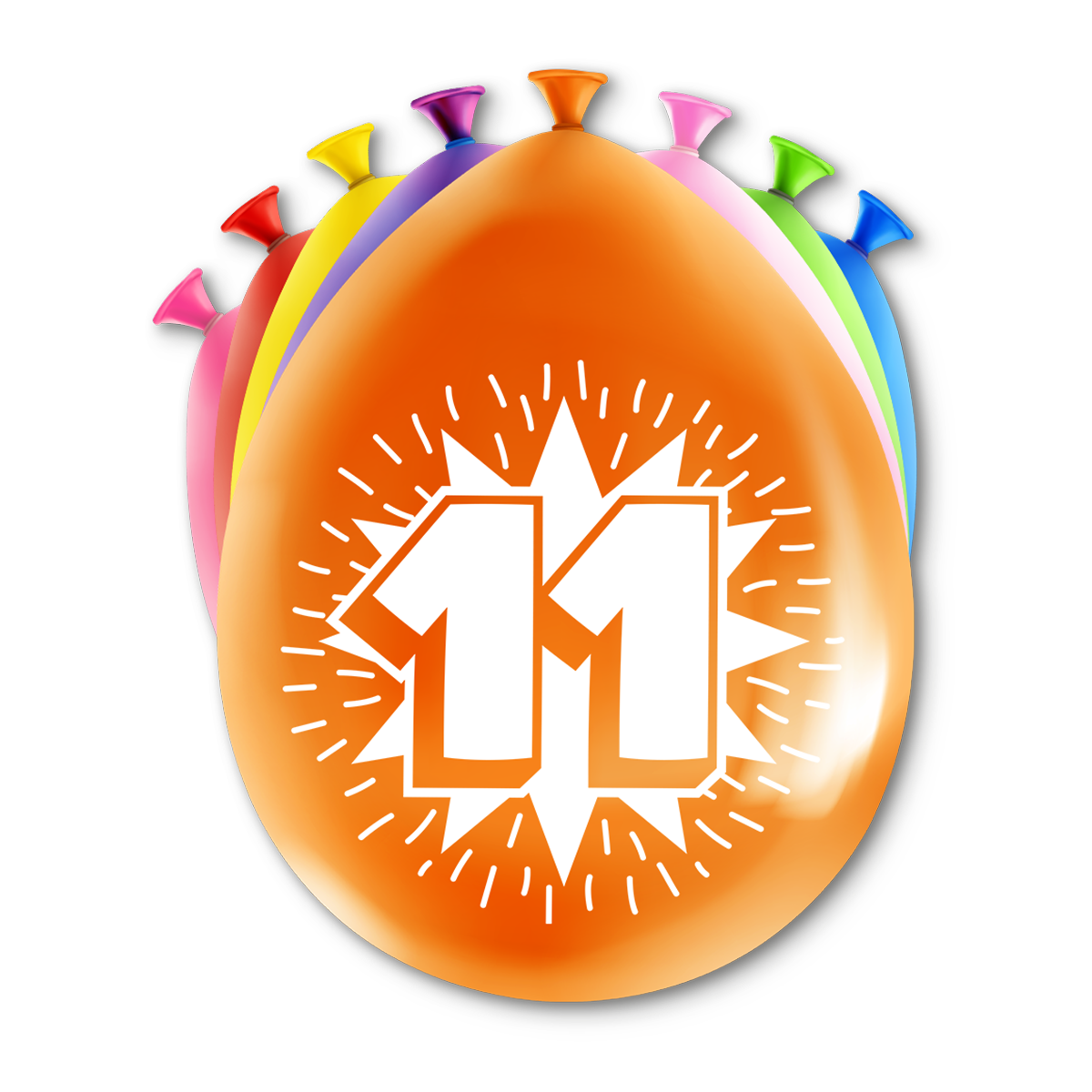 Happy Party Latex Ballonnen 11 Jaar Multicolor 30 cm