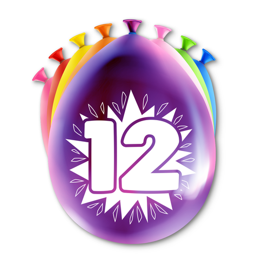 Happy Party Latex Ballonnen 12 Jaar Multicolor 30 cm