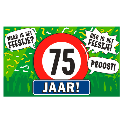 XXL Gevelvlag 75 Jaar 150 x 90 cm