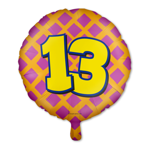 Happy Party Folieballon 13 Jaar Multicolor 46 cm
