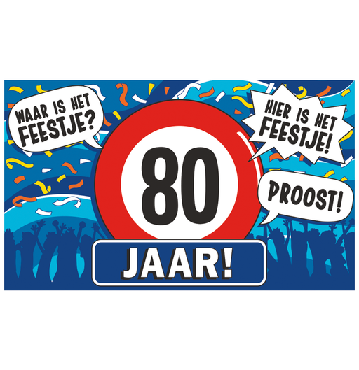 XXL Gevelvlag 80 Jaar 150 x 90 cm