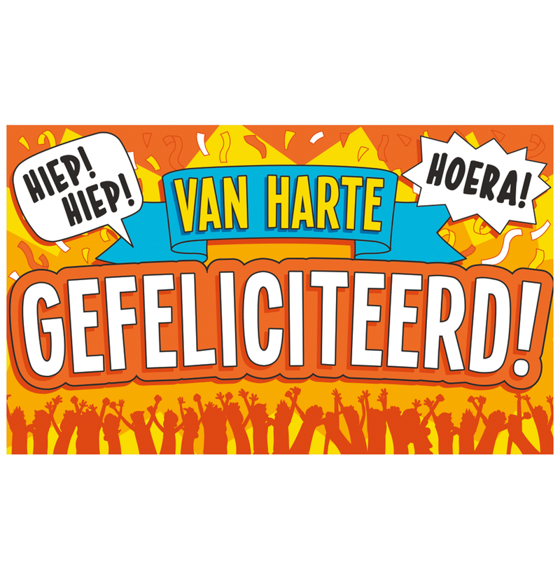 XXL Gevelvlag Gefeliciteerd 150 x 90 cm