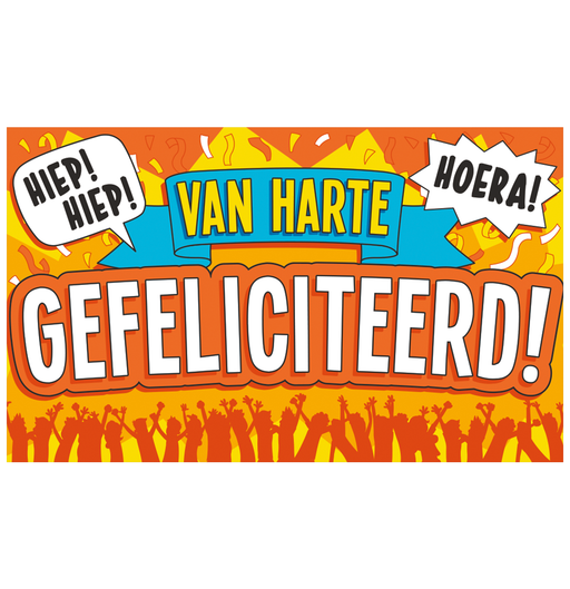 XXL Gevelvlag Gefeliciteerd 150 x 90 cm