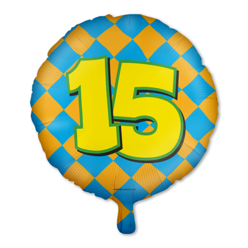 Happy Party Folieballon 15 Jaar Multicolor 46 cm