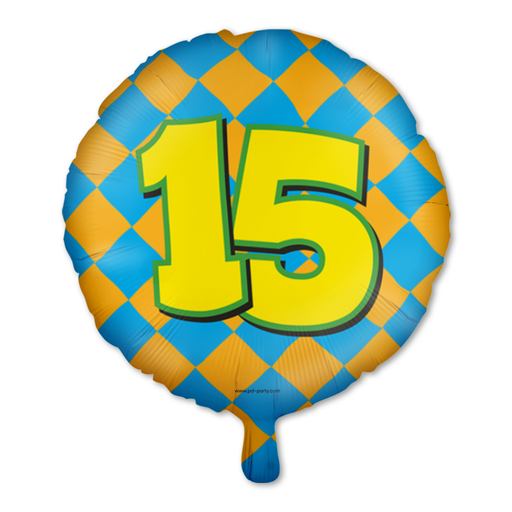 Happy Party Folieballon 15 Jaar Multicolor 46 cm