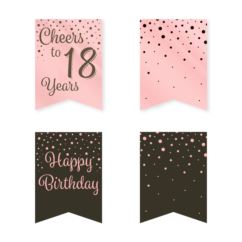 Vlaggenlijn 18 Jaar Roségoud/Zwart 6 m