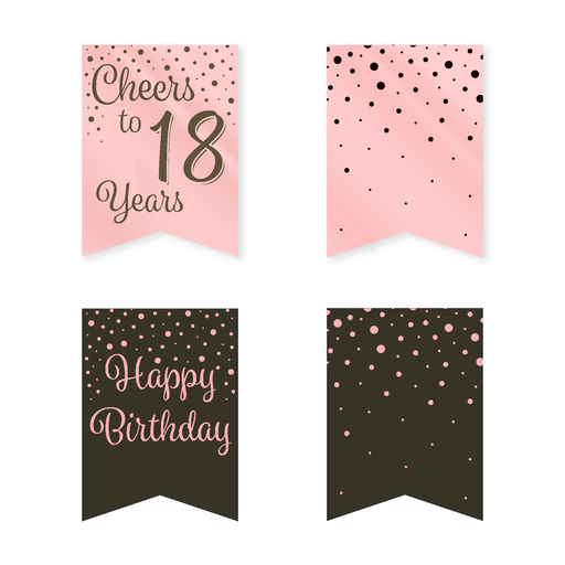 Vlaggenlijn 18 Jaar Roségoud/Zwart 6 m
