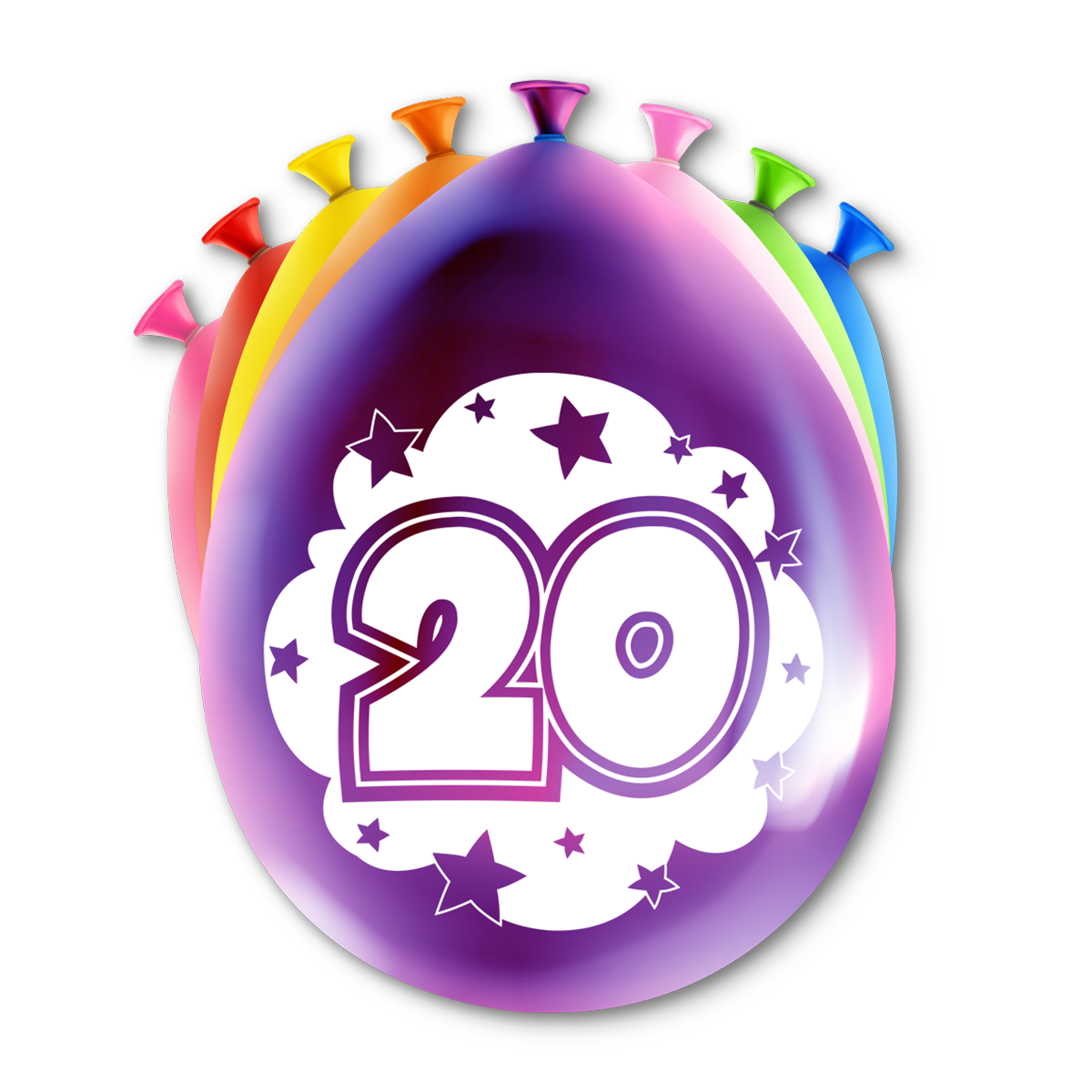 Happy Party Latex Ballonnen 20 Jaar Multicolor 30 cm