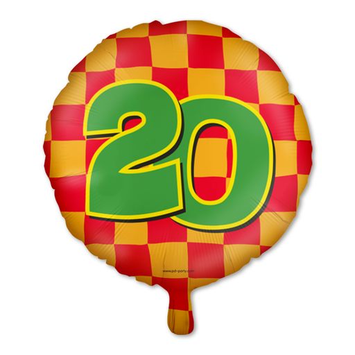 Happy Party Folieballon 20 Jaar Multicolor 46 cm