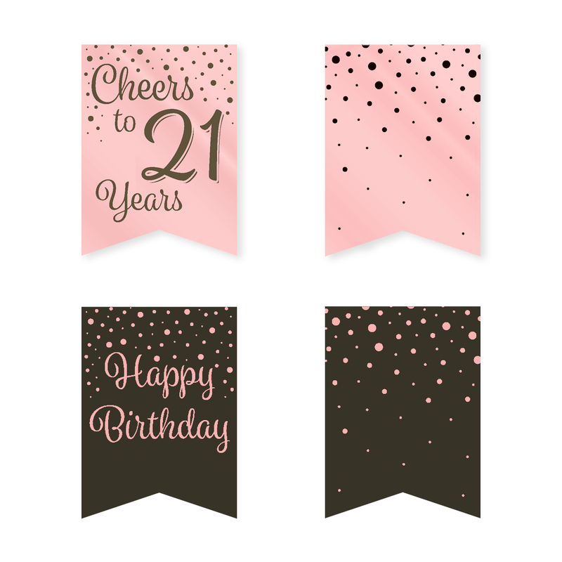 Vlaggenlijn 21 Jaar Roségoud/Zwart 6 m