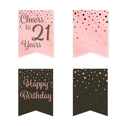 Vlaggenlijn 21 Jaar Roségoud/Zwart 6 m