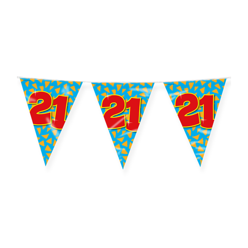 Happy Party Vlaggenlijn 21 Jaar Multicolor 10 m