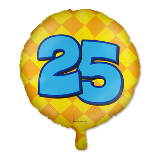 Happy Party Folieballon 25 Jaar Multicolor 46 cm