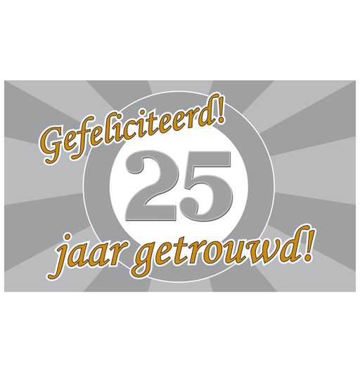XXL Gevelvlag 25 Jaar Getrouwd 150 x 90 cm