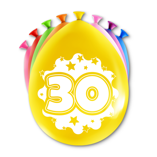 Happy Party Latex Ballonnen 30 Jaar Multicolor 30 cm