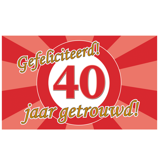 XXL Gevelvlag 40 Jaar Getrouwd 150 x 90 cm