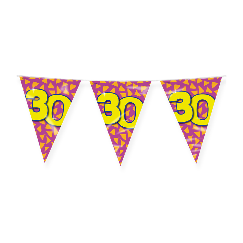 Happy Party Vlaggenlijn 30 Jaar Multicolor 10 m