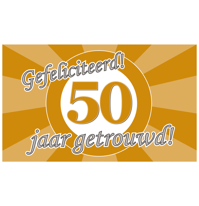XXL Gevelvlag 50 Jaar Getrouwd 150 x 90 cm