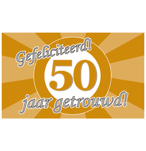 XXL Gevelvlag 50 Jaar Getrouwd 150 x 90 cm