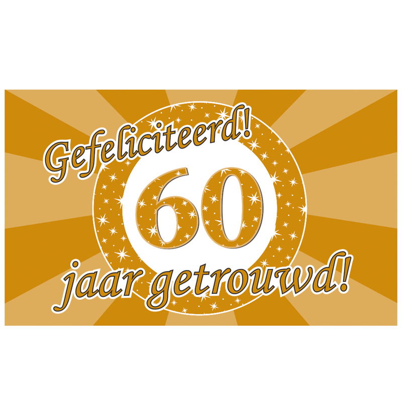 XXL Gevelvlag 60 Jaar Getrouwd 150 x 90 cm