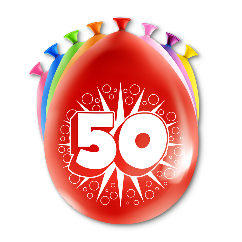Happy Party Latex Ballonnen 50 Jaar Multicolor 30 cm