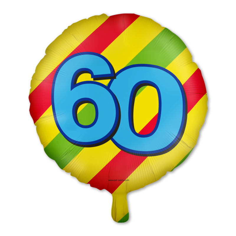 Happy Party Folieballon 60 Jaar Multicolor 46 cm