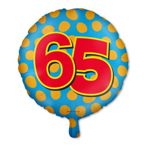 Happy Party Folieballon 65 Jaar Multicolor 46 cm