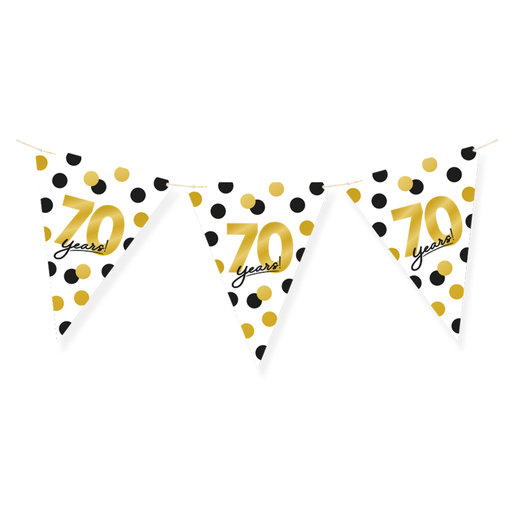 Vlaggenlijn 70 Jaar Zwart/Goud/Wit 6 m