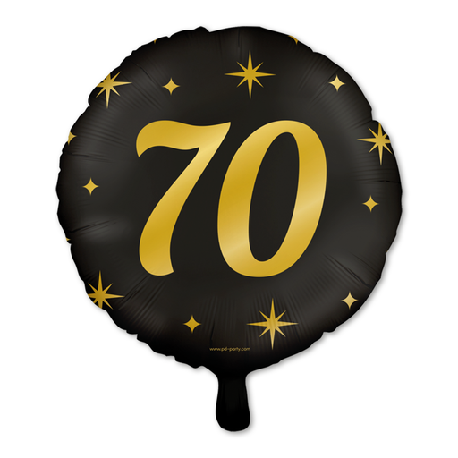 Folieballon 70 Jaar Zwart/Goud 46 cm – Classy Party