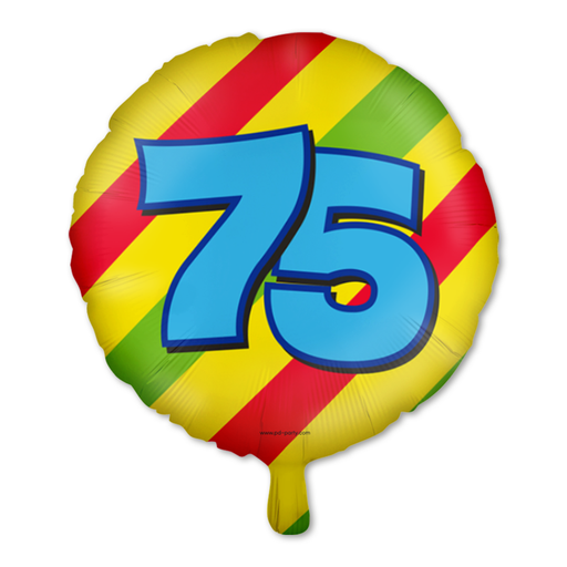 Happy Party Folieballon 75 Jaar Multicolor 46 cm