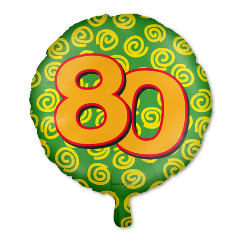 Happy Party Folieballon 80 Jaar Multicolor 46 cm