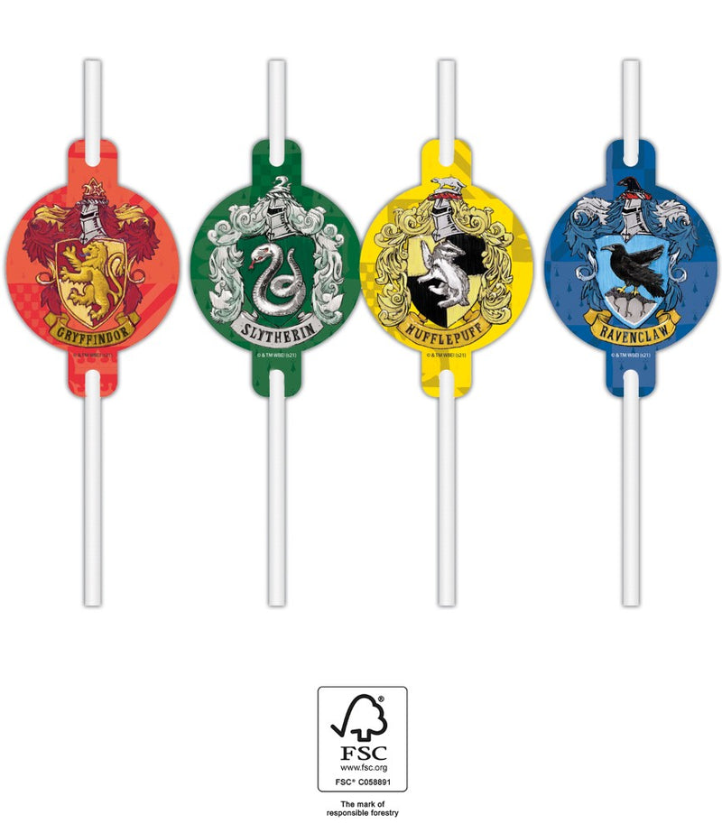 Papieren Rietjes Harry Potter Zweinstein – 4 Stuks
