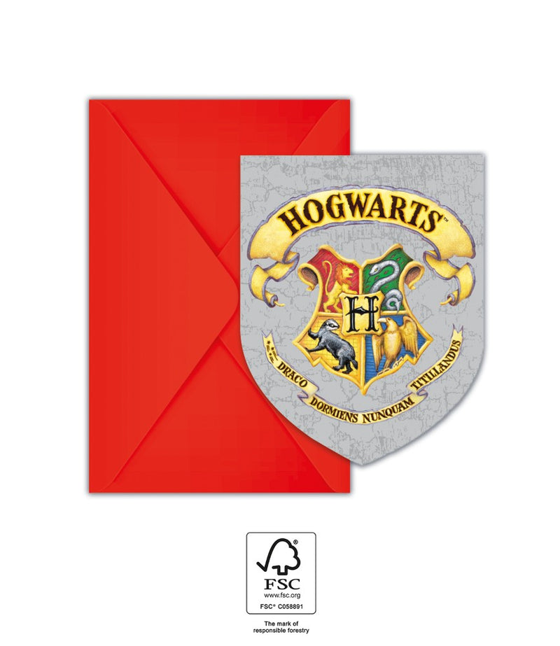 Uitnodigingen Harry Potter Zweinstein met Enveloppen – 6 Stuks