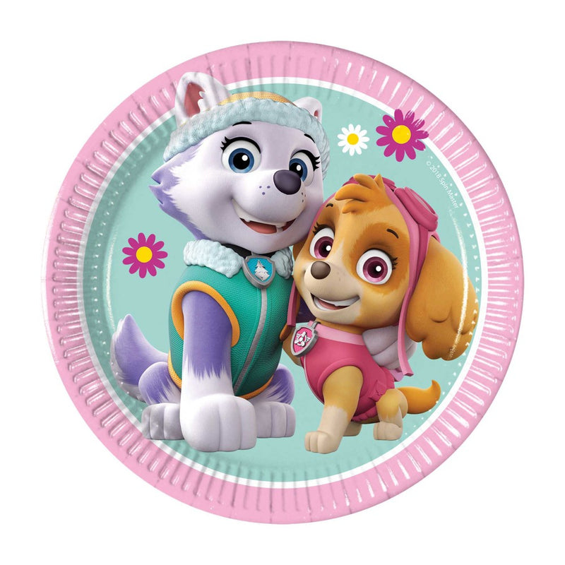 Papieren Borden PAW Patrol Skye & Everest 20 cm – 8 Stuks
